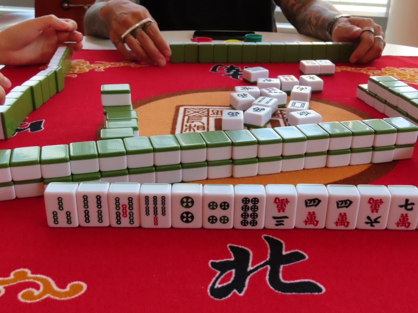 Mahjong wall close-up